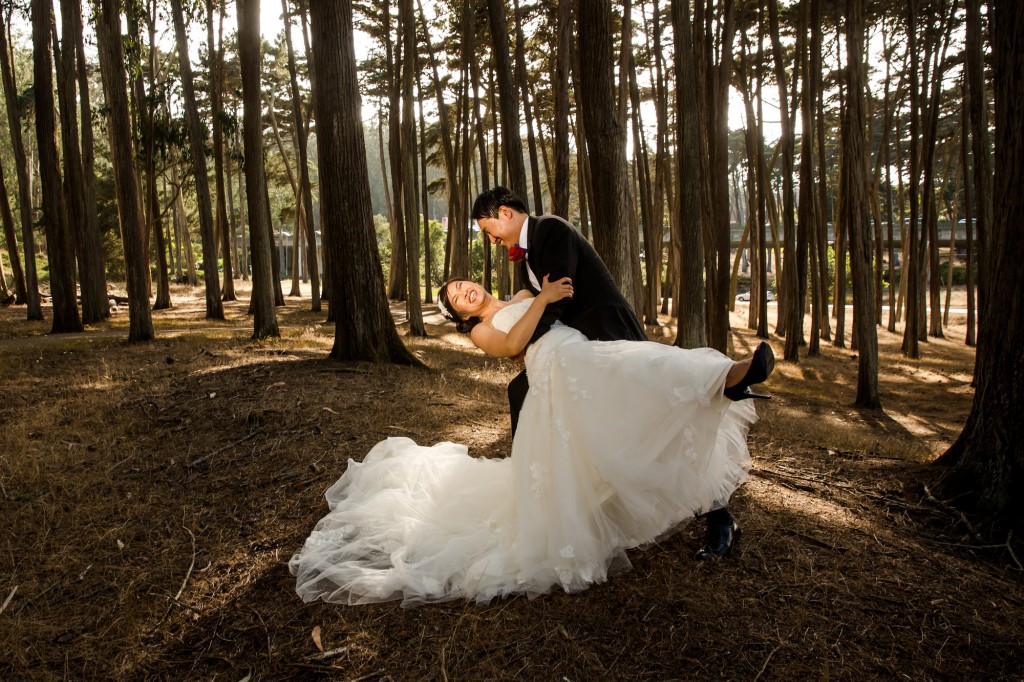 in the woods posing