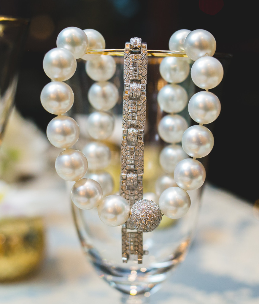 pearls in glass