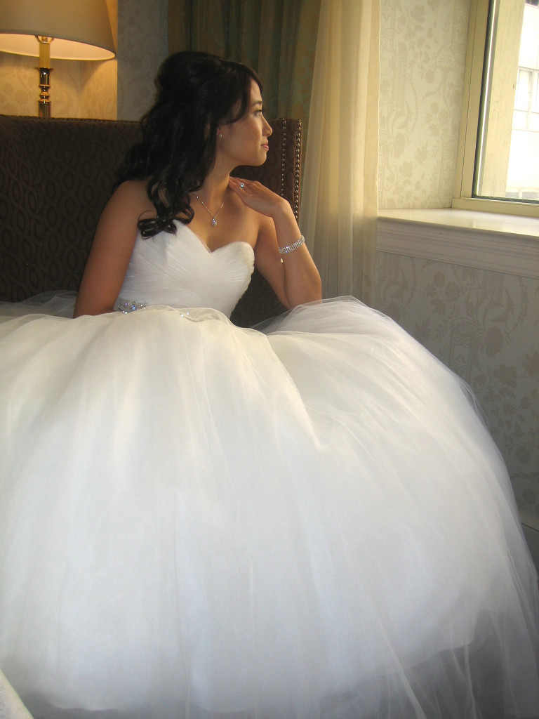 Bride thoughtful
