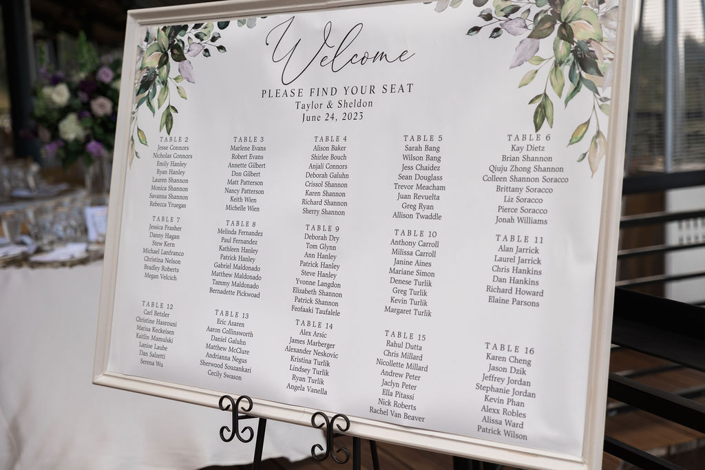 wedding seating chart. vintage seating chart. old shutters and